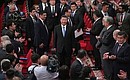 Председатель Китайской Народной Республики Си Цзиньпин перед началом гала-концерта по случаю проведения заседания Совета глав государств – членов ШОС.