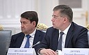 Presidential Aide Igor Levitin (left) and Presidential Aide – Head of the Presidential Control Directorate Dmitry Shalkov at the meeting of the Council for Strategic Development and National Projects.