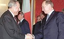 President Vladimir Putin and his Italian counterpart Carlo Azeglio Ciampi.