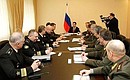 Meeting with military district and naval fleet commanders.