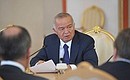 В ходе российско-узбекистанских переговоров. Президент Узбекистана Ислам Каримов.