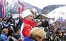 ANTON, FEDERAL REGION OF TYROL, AUSTRIA. Closing ceremony of the World Alpine Ski Championship.