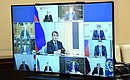 Участники совещания о параметрах финансового плана и инвестиционной программы ОАО «РЖД» (в режиме видеоконференции).