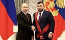 Ceremony for presenting state decorations. Acting Head of the Donetsk People's Republic Denis Pushilin was awarded the Order for Service to the Fatherland, I degree. Photo: Valery Sharifulin, TASS