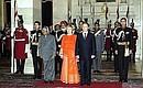Официальная церемония встречи Президентом Индии Абдул Каламом.