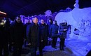На фестивале ледовых скульптур «Путешествие вокруг света», организованном в Петропавловской крепости.