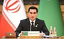 President of Turkmenistan Serdar Berdimuhamedov during an expanded meeting of the heads of state participating in the 6th Caspian Summit. Photo: RIA Novosti