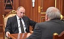 Во время встречи с президентом РАН Владимиром Фортовым.