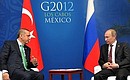 With Prime Minister of Turkey Recep Tayyip Erdogan.