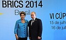 Prior to BRICS summit. With President of Brazil Dilma Rousseff.