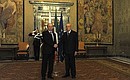 С Президентом Италии Джорджо Наполитано.
