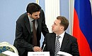 Before the meeting on measures to implement the housing policy. First Deputy Prime Minister Igor Shuvalov (right) and Presidential Aide Mikhail Abyzov.