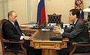 Working meeting with Deputy Prime Minister Alexander Zhukov.
