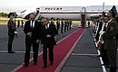 В аэропорту Минска с Президентом Белоруссии Александром Лукашенко.