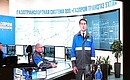 Генеральный директор ООО «Газпром трансгаз Ухта» Александр Гайворонский в ходе церемонии ввода в эксплуатацию третьего (финального) газового промысла Бованенковского нефтегазоконденсатного месторождения.