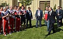 Meeting with Russian athletes participating in the First European Games.