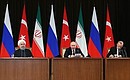 На пресс-конференции по итогам встречи президентов России, Ирана и Турции.