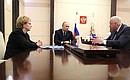 With Healthcare Minister Veronika Skvortsova and Chairman of the Investigative Committee Alexander Bastrykin.