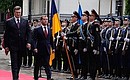 Official welcome ceremony of Dmitry Medvedev by President of Ukraine Viktor Yanukovych.