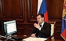 Беседа с Президентом Республики Марий Эл Леонидом Маркеловым в режиме видеоконференции.