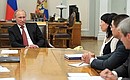 В ходе встречи с Главой Карачаево-Черкесии Рашидом Темрезовым и жителями республики.