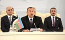 На трёхсторонней встрече глав Азербайджана, Ирана и России. Президент Азербайджанской Республики Ильхам Алиев.