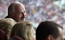 President of Belarus Alexander Lukashenko at the final match of the 2018 World Cup.