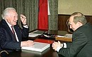 President Putin with French author Maurice Druon.