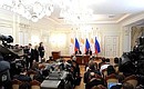 Пресс-конференция по итогам российско-кипрских переговоров.