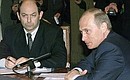 President Putin meeting with Secretaries of Security Councils of Caucasian Four countries. President Putin with Vladimir Rushailo, Secretary of the Russian Security Council.