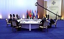 CSTO Collective Security Council meeting in narrow format.