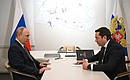 With Murmansk Region Governor Andrei Chibis. Photo: Maxim Blinov, RIA Novosti