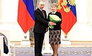 Ceremony for presenting state decorations. The Honoured Doctor of the Russian Federation title was awarded to Valentina Ignatyeva, a doctor at the Regional Clinical Hospital.