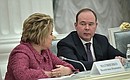 Federation Council Speaker Valentina Matviyenko and Chief of Staff of the Presidential Executive Office Anton Vaino before a meeting of the Council for Strategic Development and National Projects.