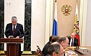 Расширенное заседание Совета Безопасности. С основным докладом выступил Министр внутренних дел Владимир Колокольцев.