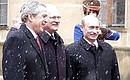 With U.S. President George W. Bush and President of Slovakia Ivan Gasparovich.