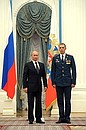 State decoration presentation ceremony. Interior Ministry Troops Corporal Artyom Katunkin was awarded the title Hero of the Russian Federation.