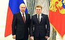 With Alexander Gorbunov, winner of the President's Prize for young culture professionals.