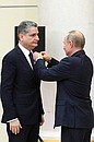 During the meeting, Vladimir Putin awarded Chairman of the Eurasian Economic Commission Board Tigran Sargsyan with the Order of Friendship.