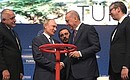 Ceremony to launch TurkStream gas pipeline. With Prime Minister of Bulgaria Boyko Borissov (left), President of Turkey Recep Tayyip Erdogan and President of Serbia Aleksandar Vucic.