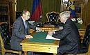 Рабочая встреча с Председателем Верховного суда Вячеславом Лебедевым.