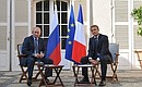 Vladimir Putin and President of France Emmanuel Macron made press statements before the talks and answered media questions.