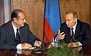 President Putin with French President Jacques Chirac.
