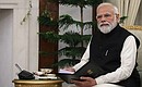 Премьер-министр Индии Нарендра Моди во время российско-индийских переговоров.