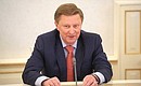 At a press conference by Chief of Staff of the Presidential Executive Office, President of the VTB United League Sergei Ivanov on the League’s 2013–2014 season.