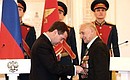 Церемония вручения государственных наград. Орденом Славы III степени награждается Борис Киржаков.