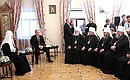 Встреча с членами Священного Синода Украинской православной церкви Московского патриархата.