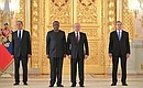На церемонии вручения верительных грамот. С Чрезвычайным и Полномочным Послом Объединённой Республики Танзания Симоном Марко Мумви.