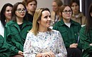 Maria Lvova-Belova opened a new teenage centre called Yunost in Novosibirsk. Photo by the press service of the Presidential Commissioner for Children's Rights