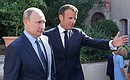 With President of France Emmanuel Macron before the talks. Photo: TASS